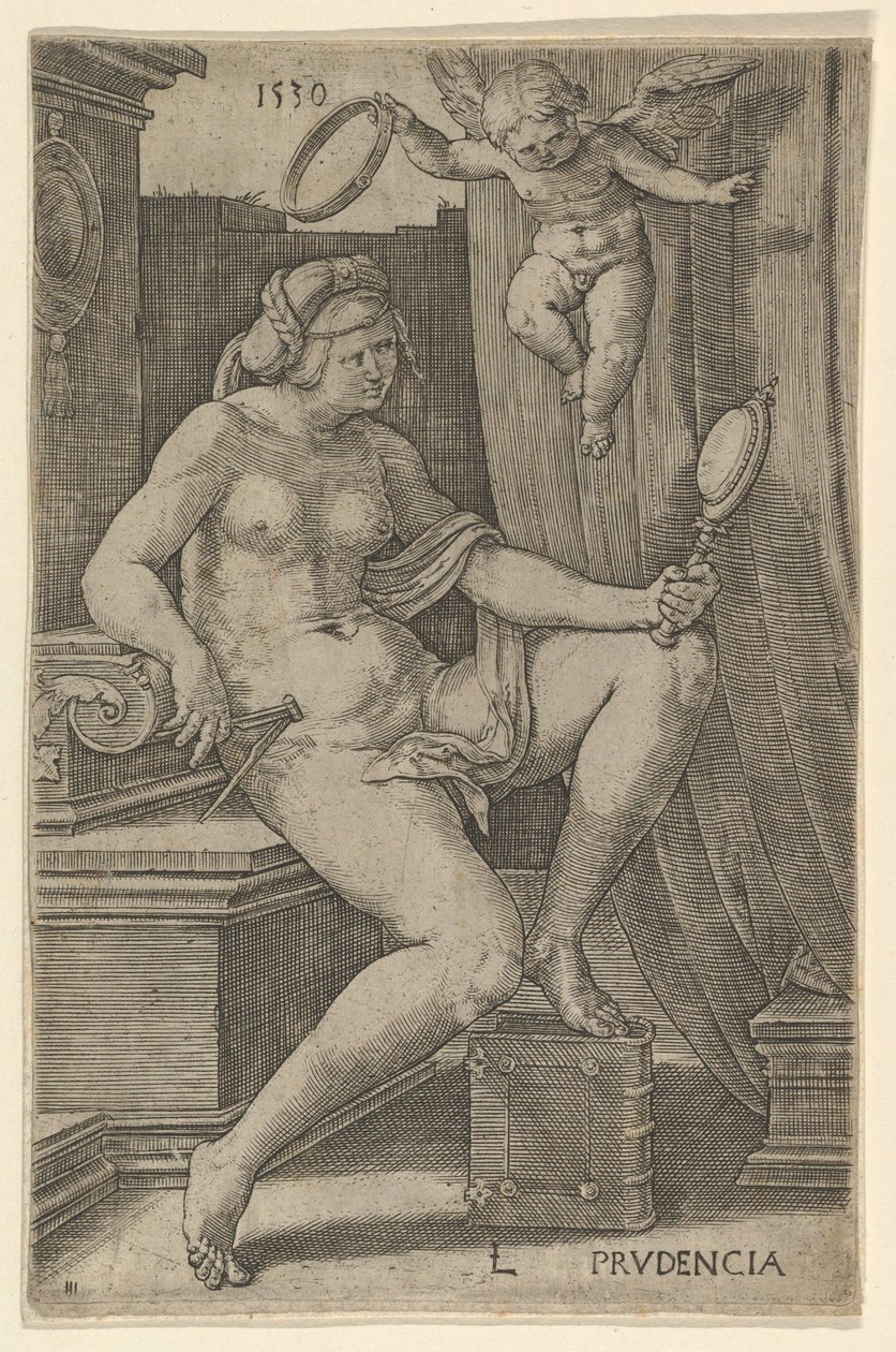 Prudence, ze série Sedm ctností, 1530. od Lucas van Leyden