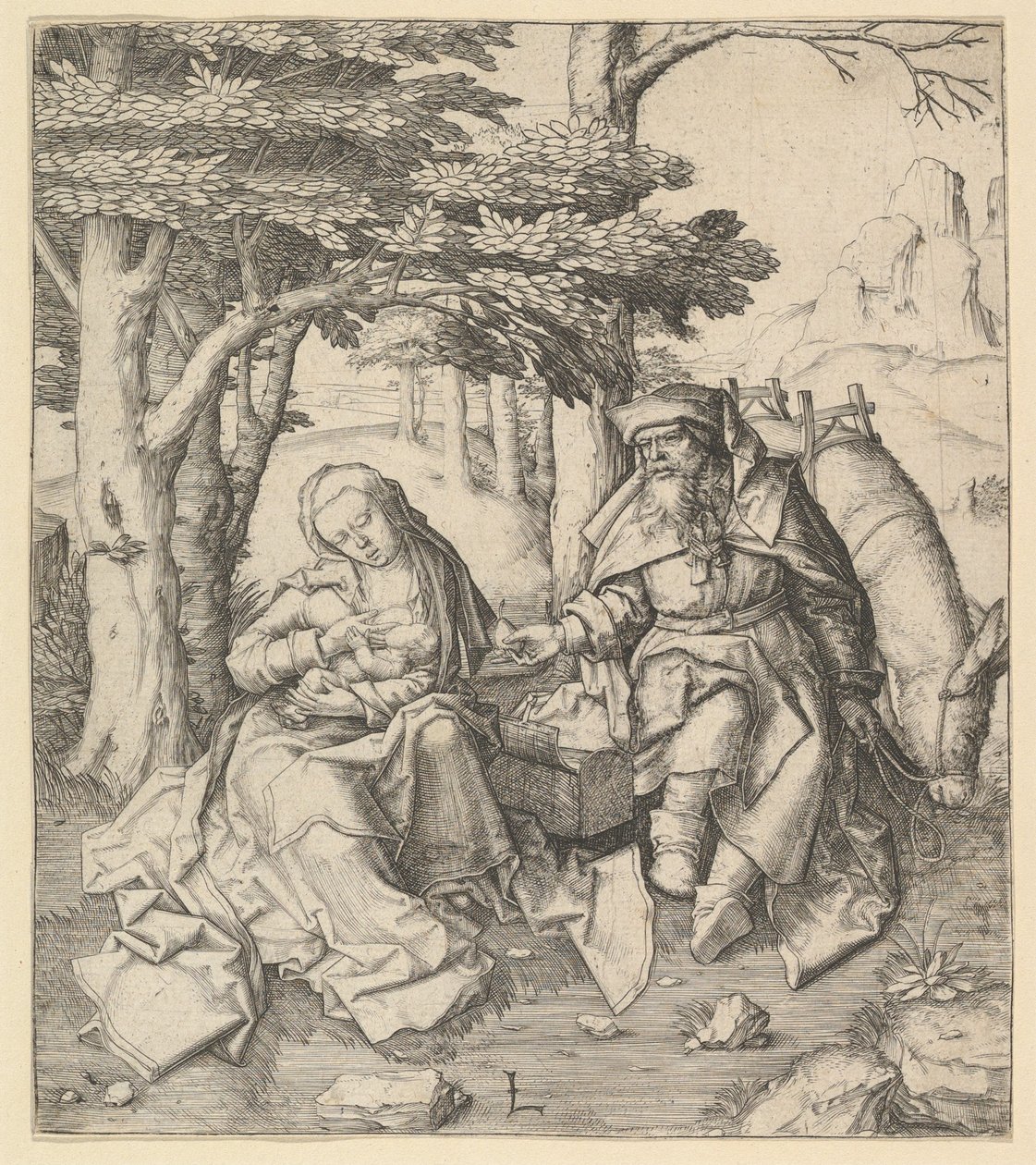 Odpočinek na letu do Egypta, ca. 1506. od Lucas van Leyden