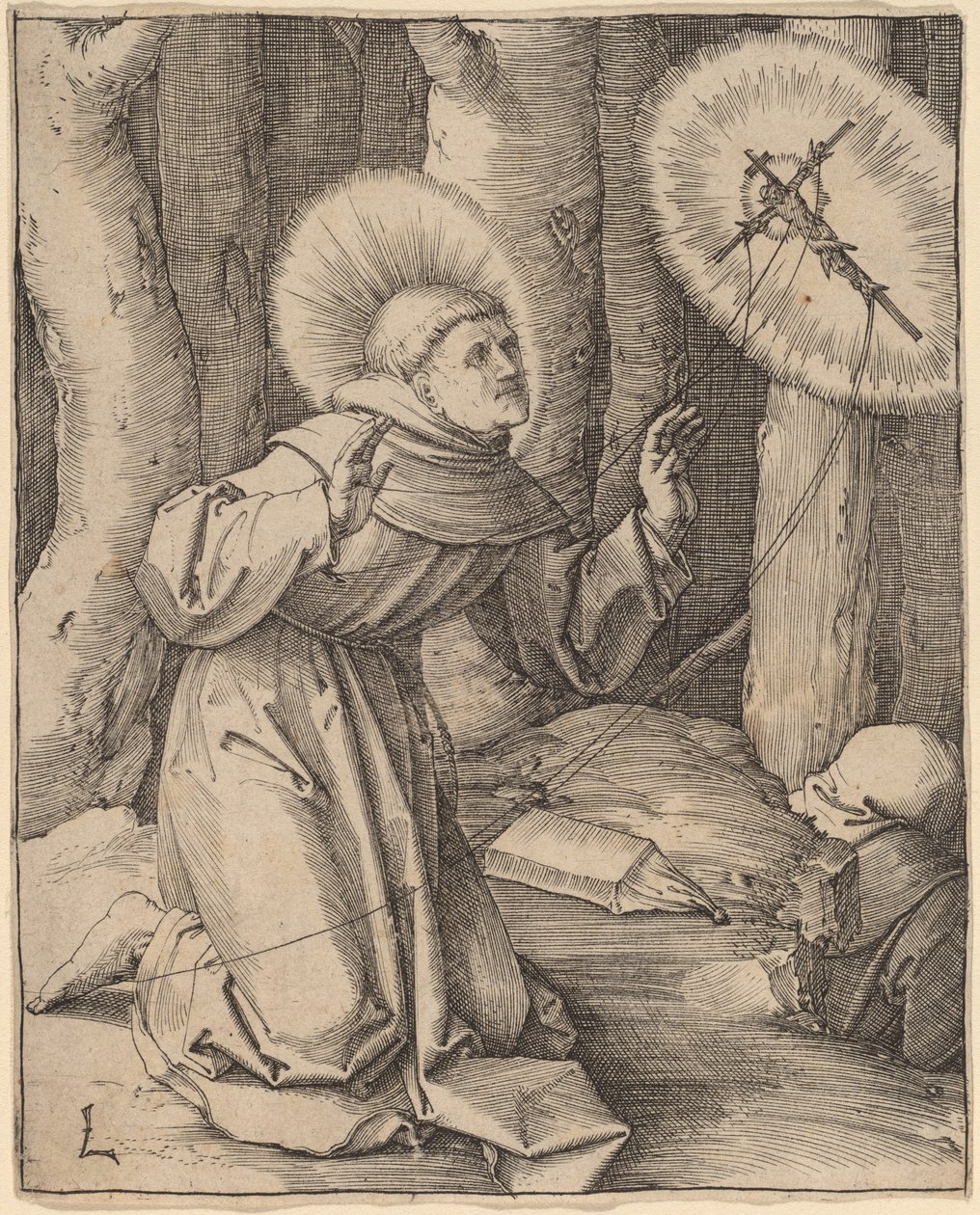 Svatý František z Assisi přijímá stigmata od Lucas van Leyden