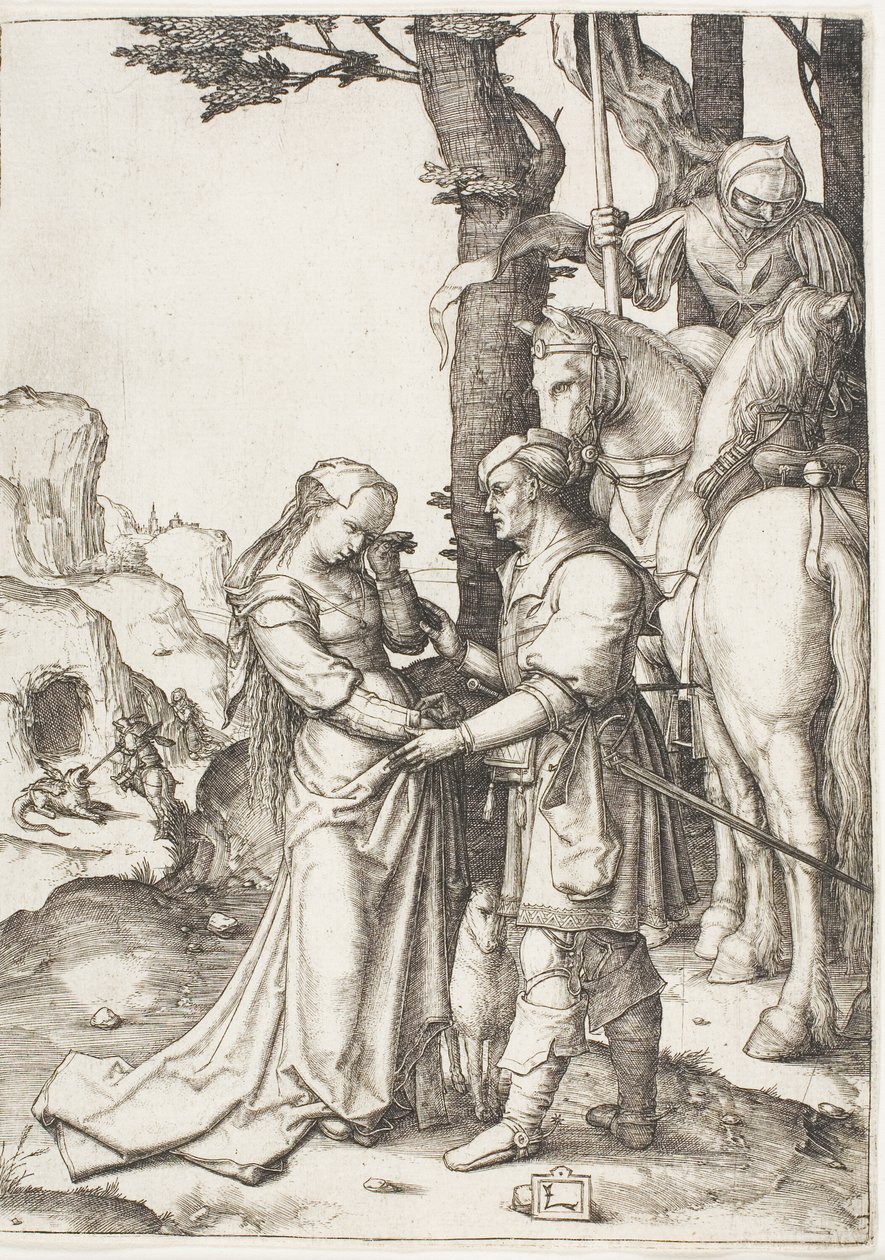 Svatý Jiří osvobozující princeznu od Lucas van Leyden