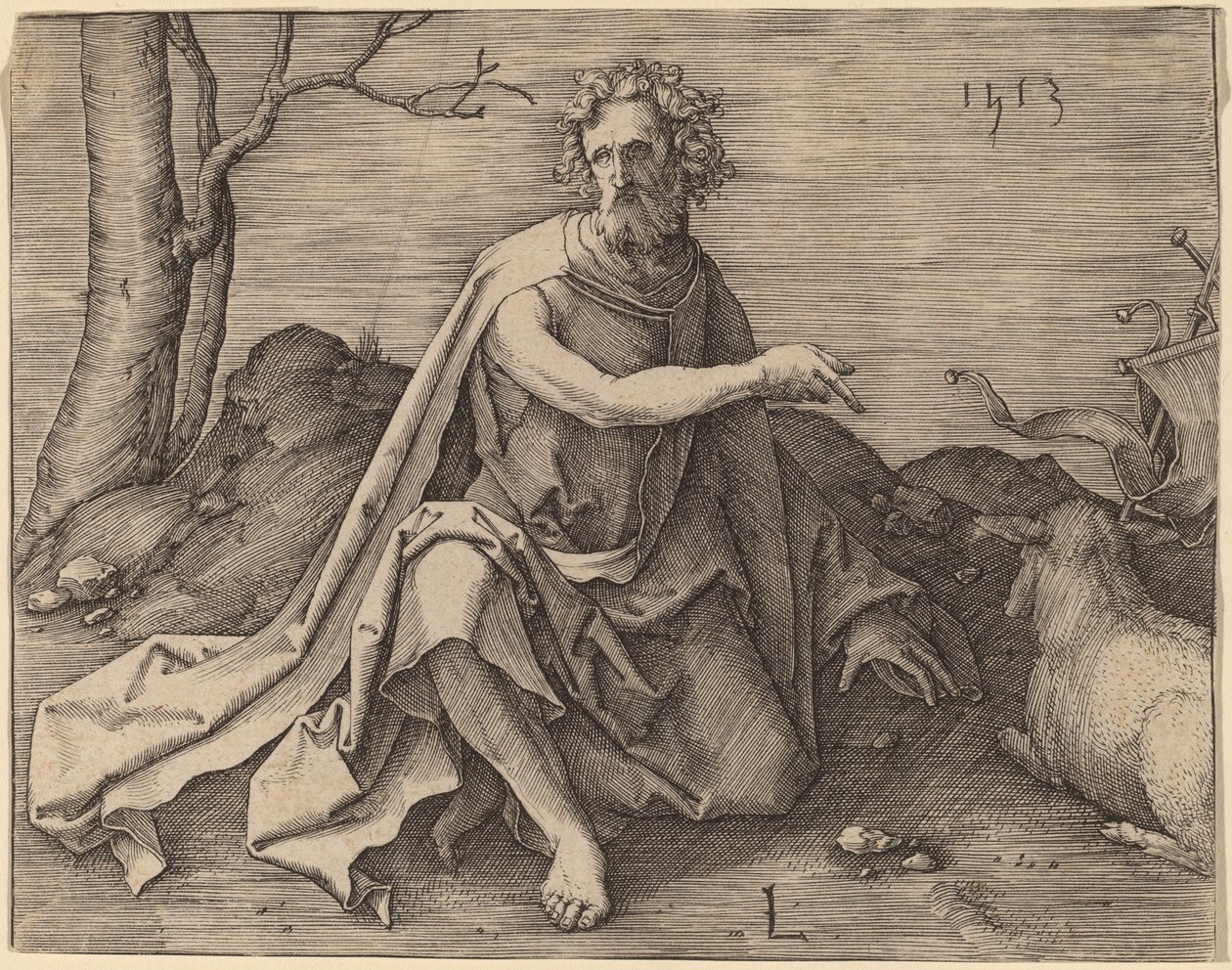 Svatý Jan Křtitel na poušti od Lucas van Leyden