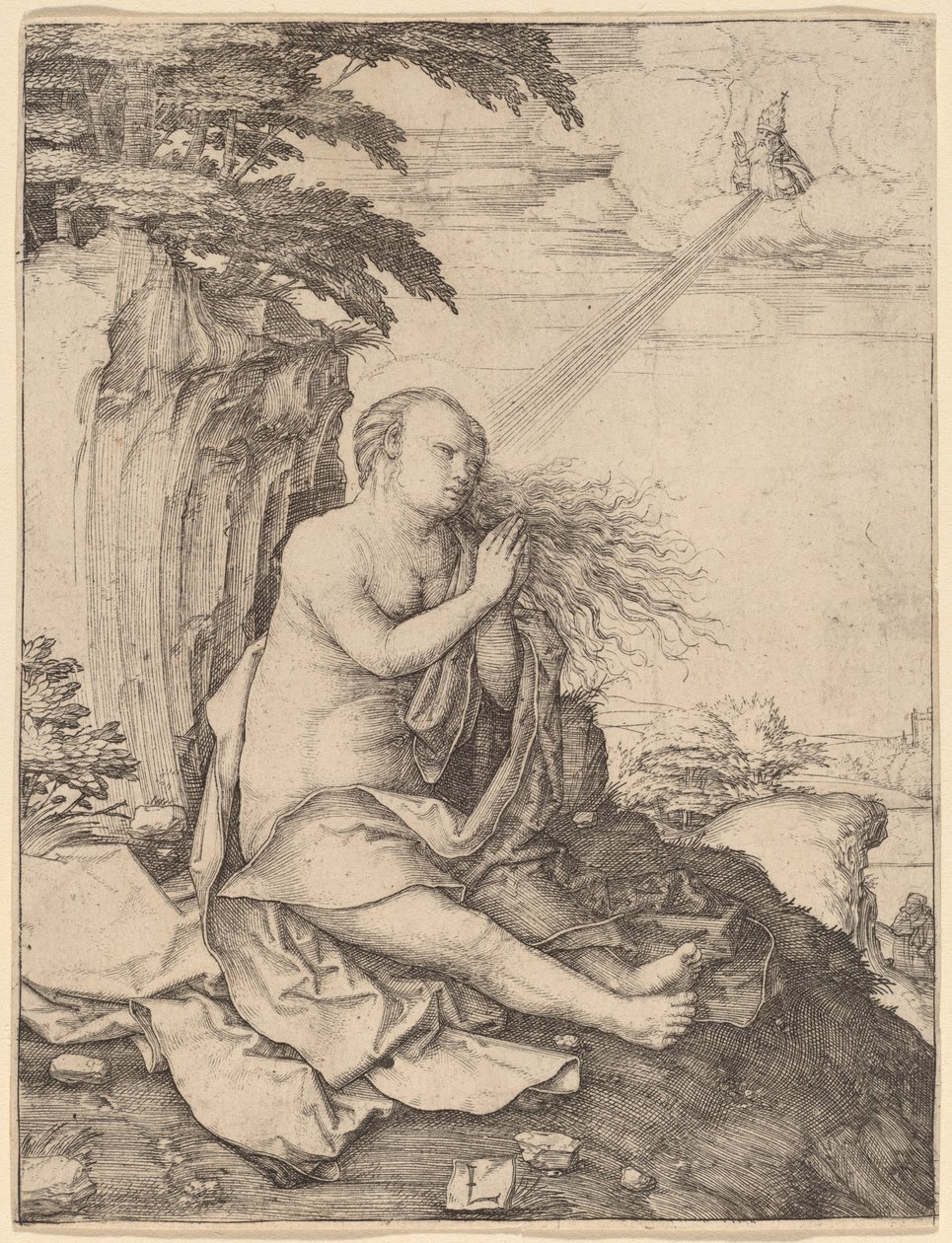 Svatá Máří Magdalena v poušti od Lucas van Leyden