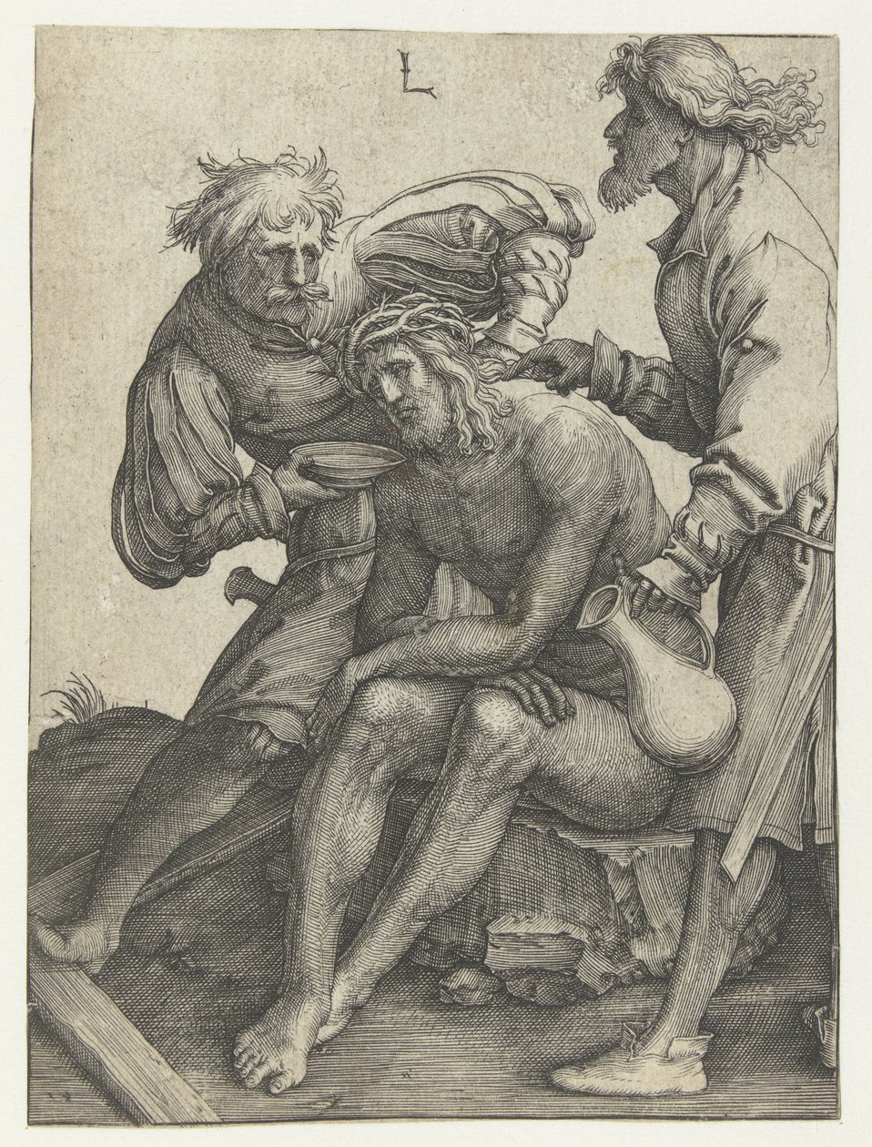 Vojáci dávají Kristu napít od Lucas van Leyden
