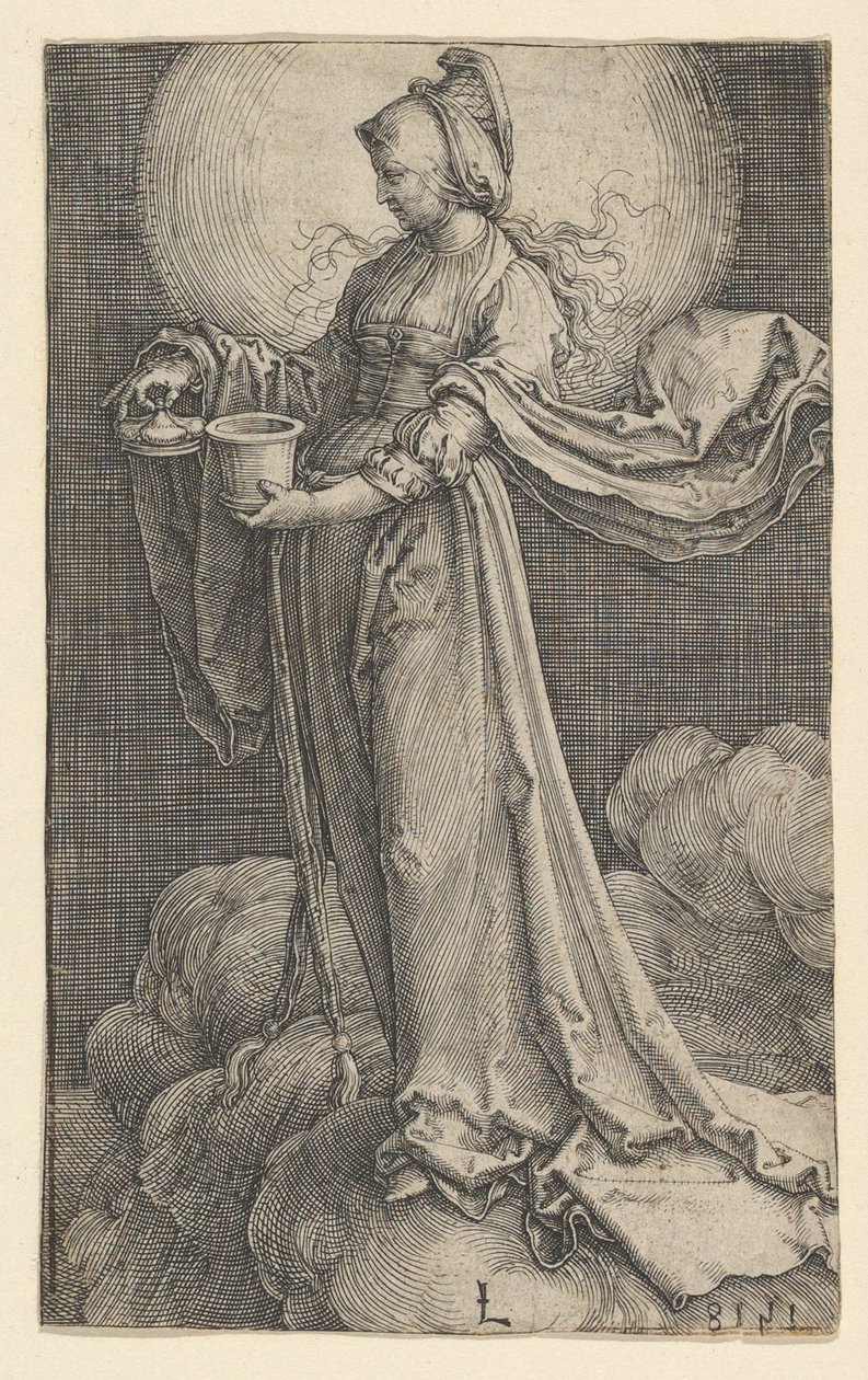 Svatá Máří Magdalena na oblacích, 1518. od Lucas van Leyden