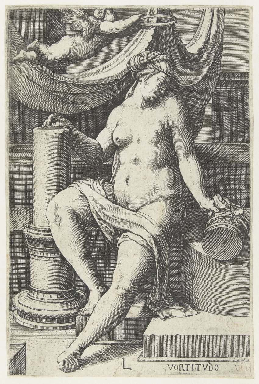 Brzy se uzdrav Vortitudo (název na objektu) Sedm ctností (název série) od Lucas van Leyden