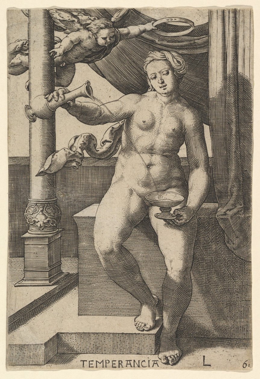 Temperance Temperancia, 1530. od Lucas van Leyden