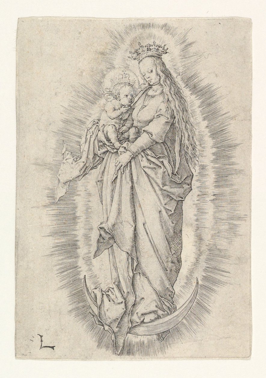Korunovaná Panna s dítětem ve slávě, ca. 1512. od Lucas van Leyden