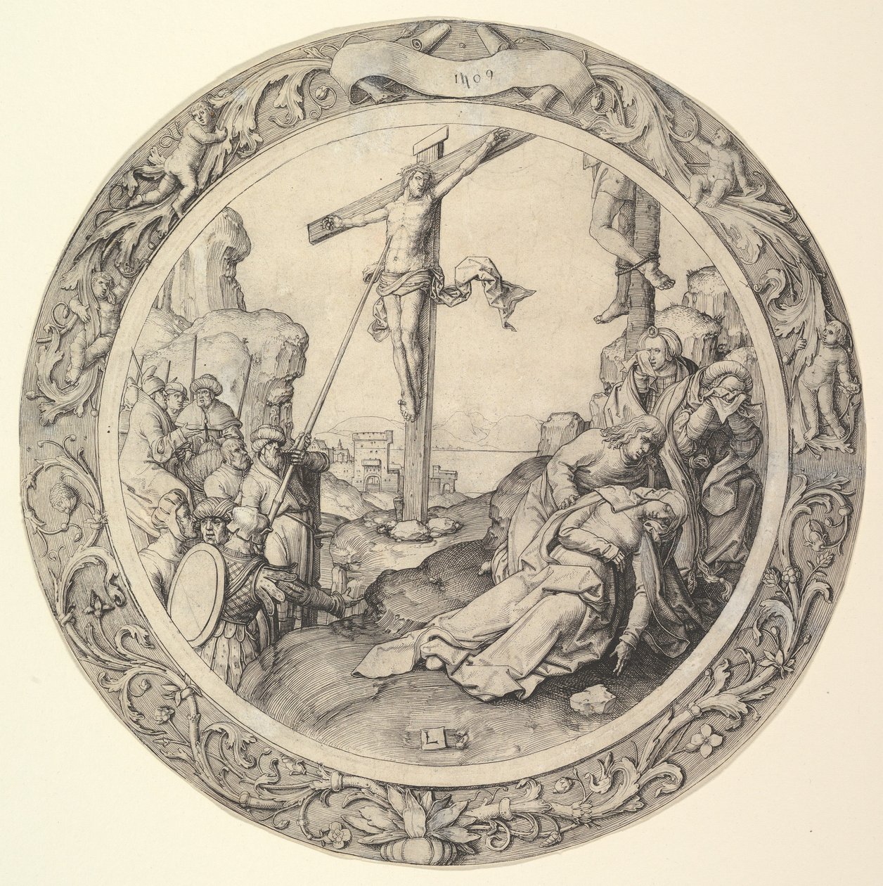 Ukřižování, z Kruhové pašije, 1509. od Lucas van Leyden