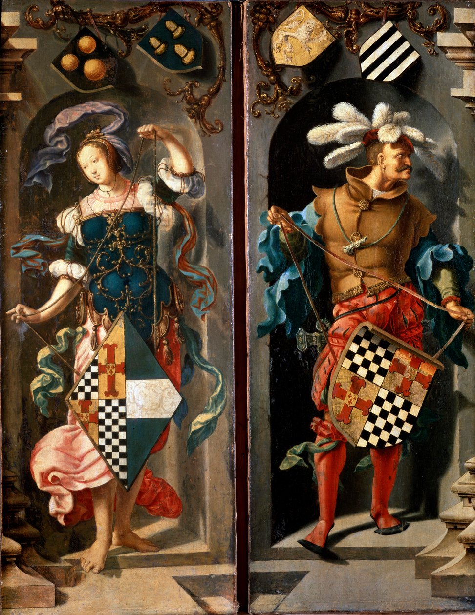 Uzdravení slepého muže z Jericha, boční panel, 1531. od Lucas van Leyden