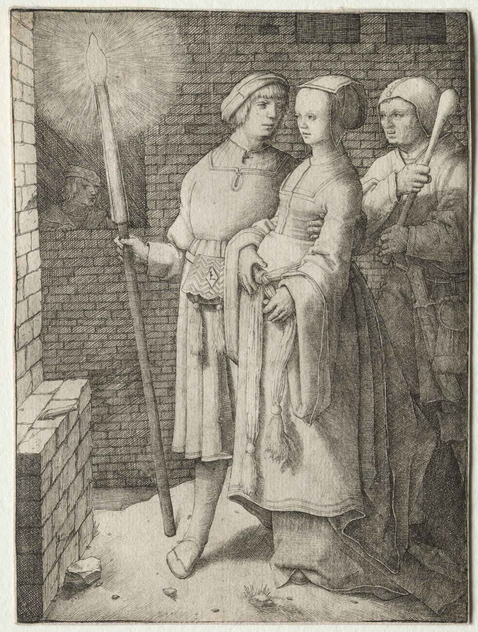 Muž s pochodní a žena následovaná bláznem, c. 1508. od Lucas van Leyden