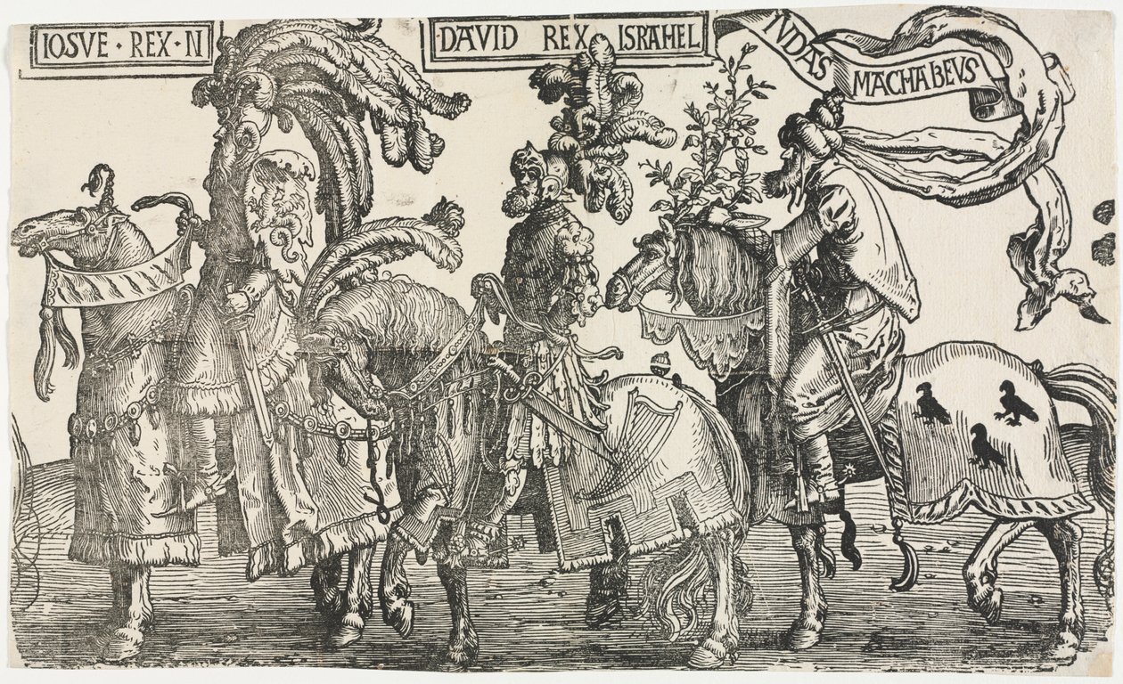 Devět hrdinů: Joshua, David, Judas Maccabees, 1515-1517. od Lucas van Leyden