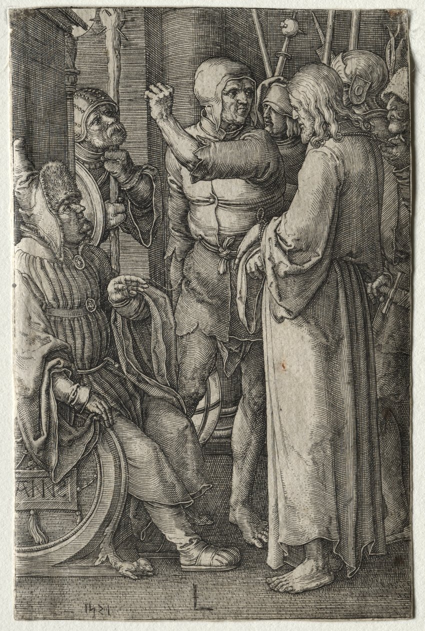 Umučení: Kristus před veleknězem od Lucas van Leyden