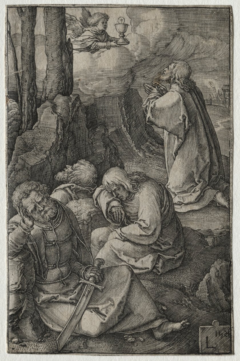 Vášeň: Agónie v zahradě, 1521. od Lucas van Leyden