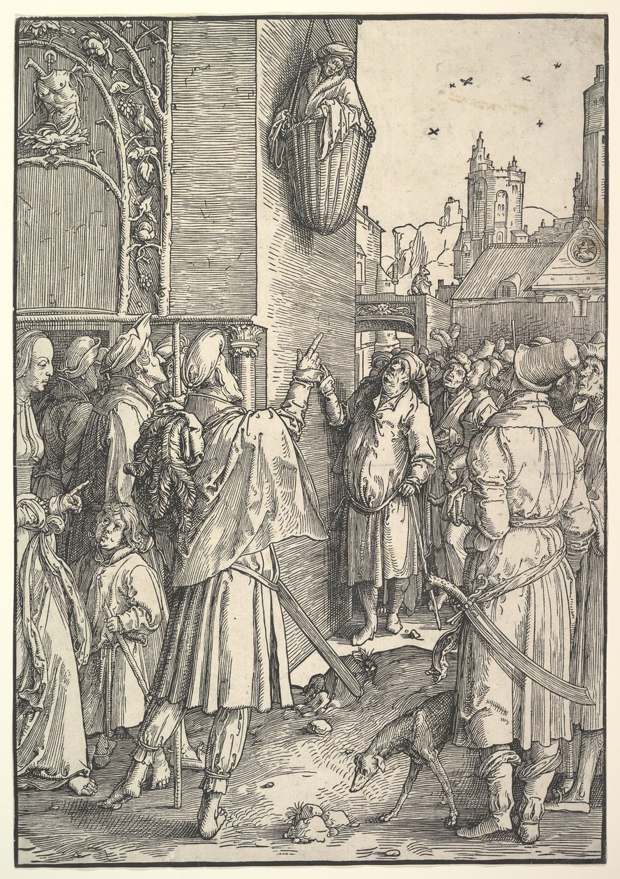Básník Virgil v košíku, 1512. od Lucas van Leyden