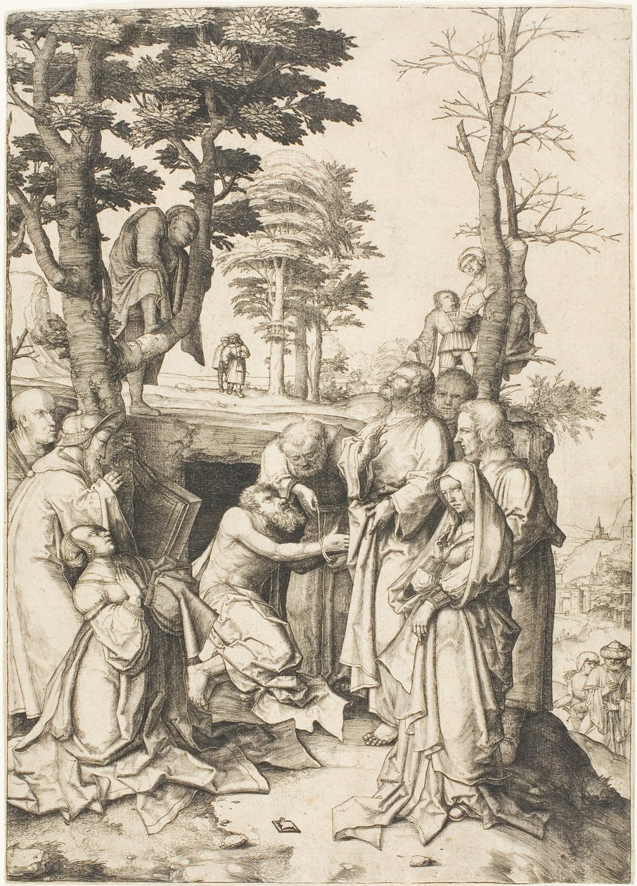 Vzkříšení Lazara od Lucas van Leyden