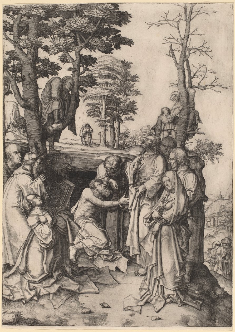 Vzkříšení Lazara od Lucas van Leyden