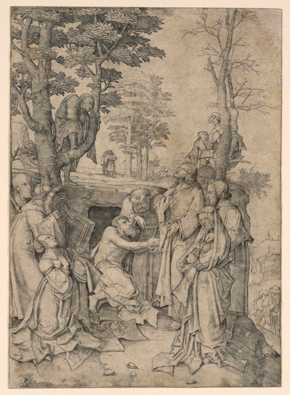 Vzkříšení Lazara od Lucas van Leyden