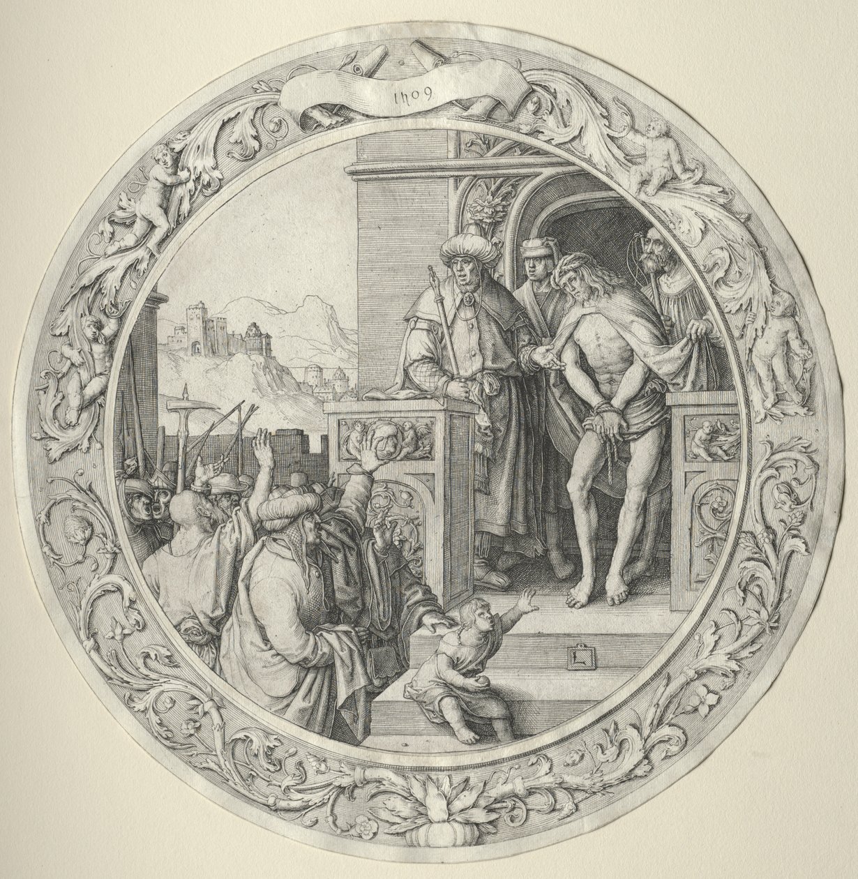 Kulaté umučení: Kristus představený lidem od Lucas van Leyden