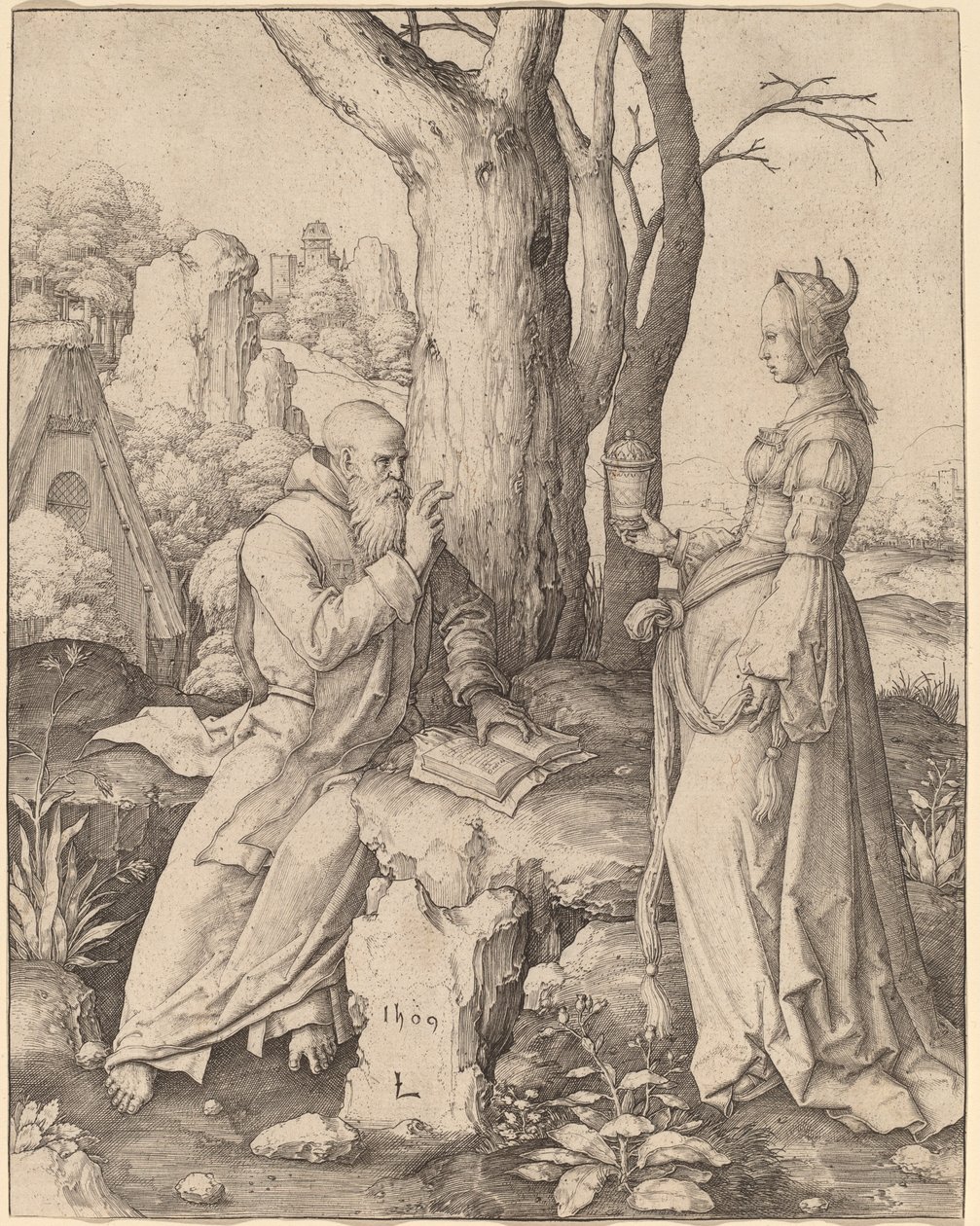 Pokušení svatého Antonína od Lucas van Leyden