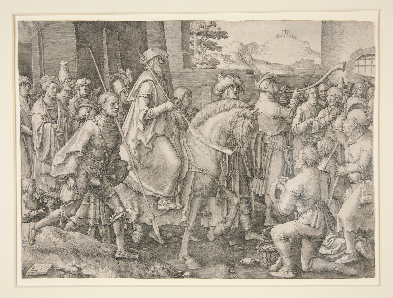 Triumf Mordechaje, Ester 6.11 od Lucas van Leyden
