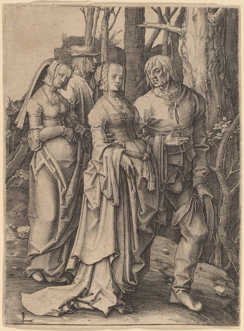 Dva páry v lese od Lucas van Leyden