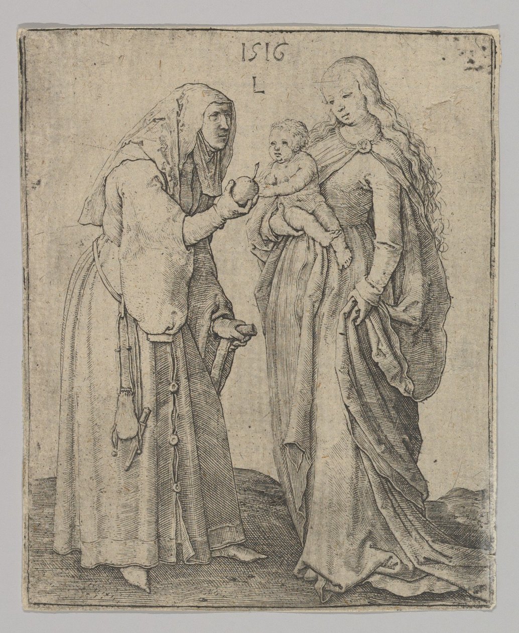 Panna s dítětem a svatá Anna, 1516. od Lucas van Leyden