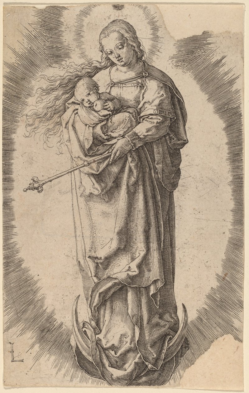 Panna a dítě na půlměsíci od Lucas van Leyden