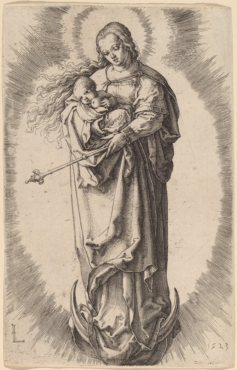 Panna a dítě na půlměsíci od Lucas van Leyden