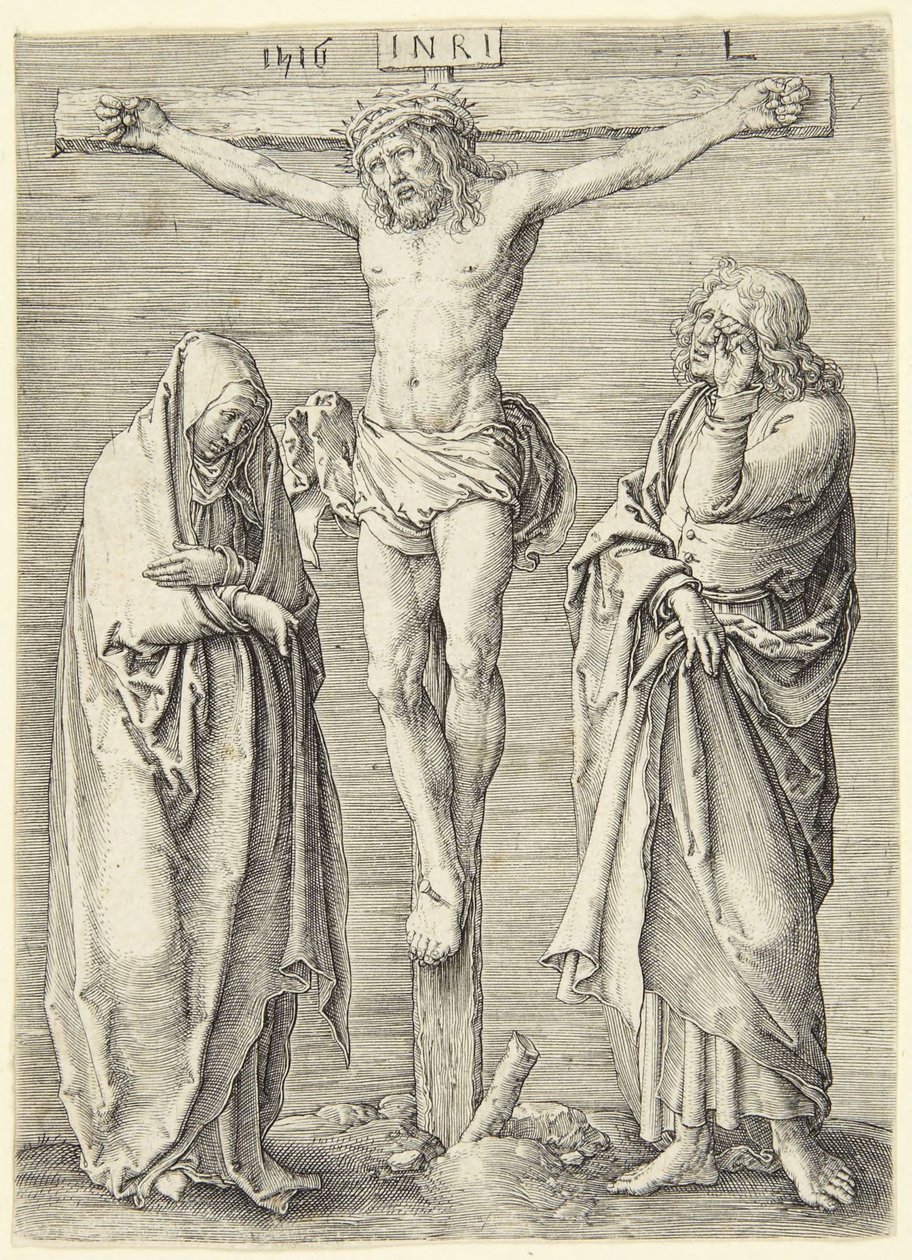 Panna Maria a sv. Jan u paty kříže od Lucas van Leyden
