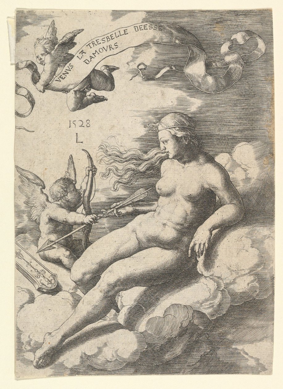 Venuše a Amor, 1528. od Lucas van Leyden
