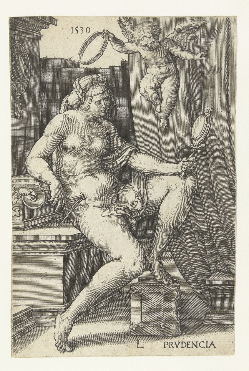 Pozor Prudencia (název na objektu) Sedm ctností (název série) od Lucas van Leyden
