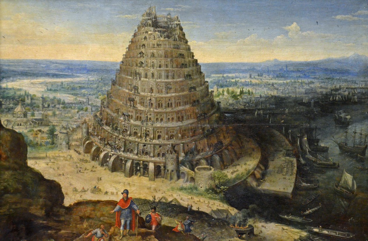 Francouzština:  La Tour de Babel Babylonská věž od Lucas van Valckenborch