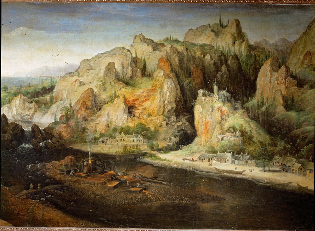 Horská krajina s vysokou pecí (olej na plátně) od Lucas van Valckenborch