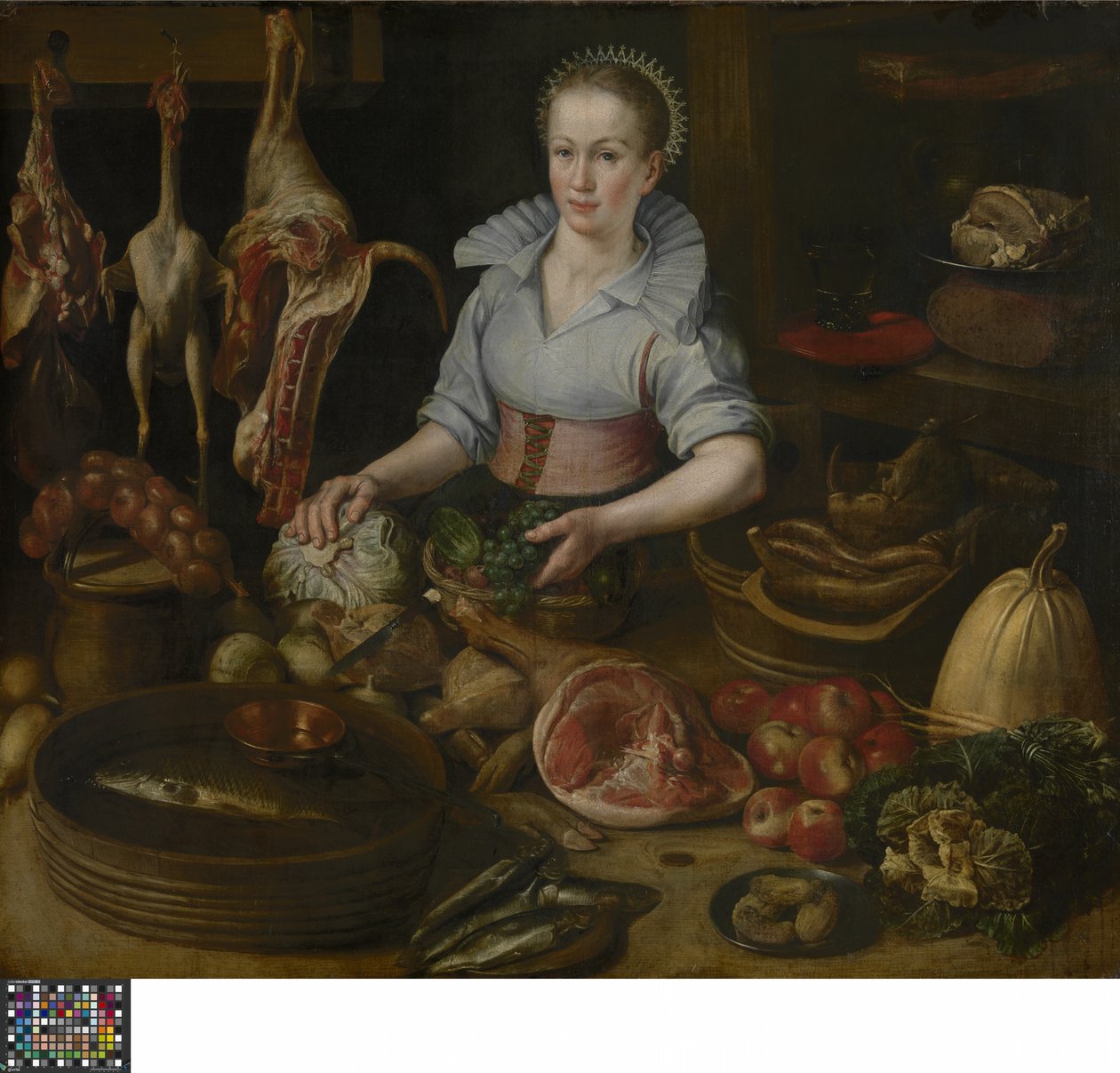 The Kitchen Maid (olej na panelu) od Lucas van Valckenborch