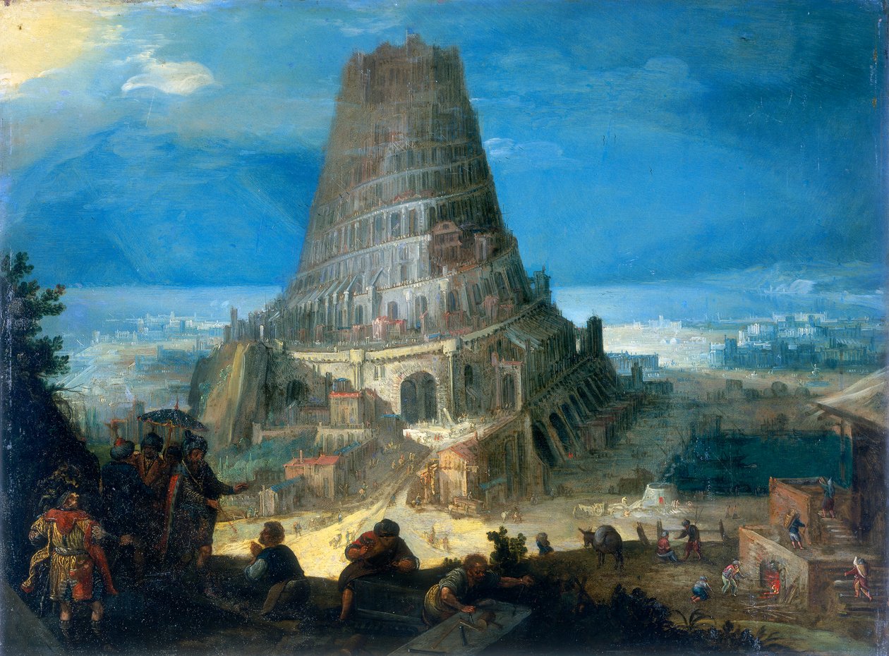 Babylonská věž, 1595 od Lucas van Valckenborch