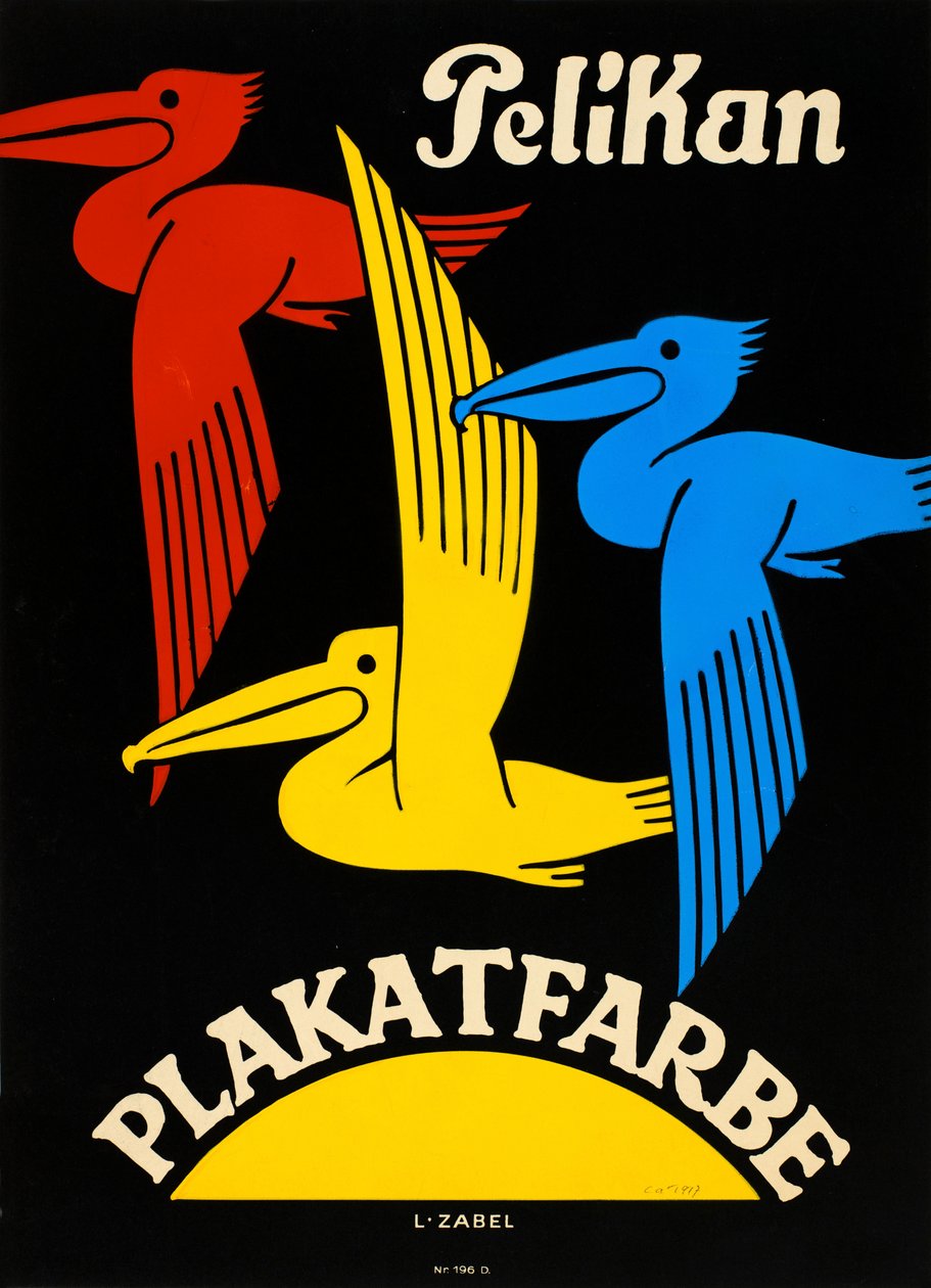 Barevný plakát Pelikán, 1920-1925. od Lucian Zabel