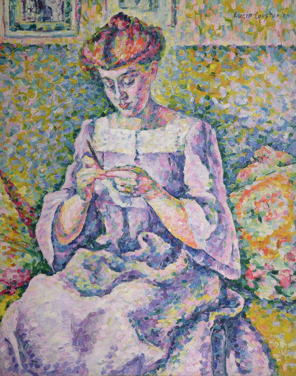Žena háčkování, 1908 od Lucie Cousturier