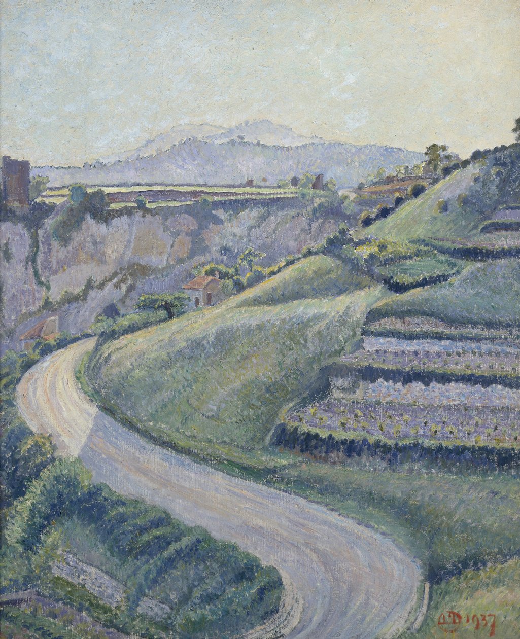 Nová cesta, Cotignac, 1937 od Lucien Pissarro