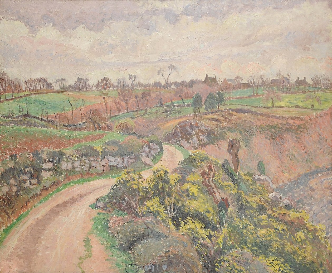 Rue de Poulfenc à Riec, 1910 od Lucien Pissarro