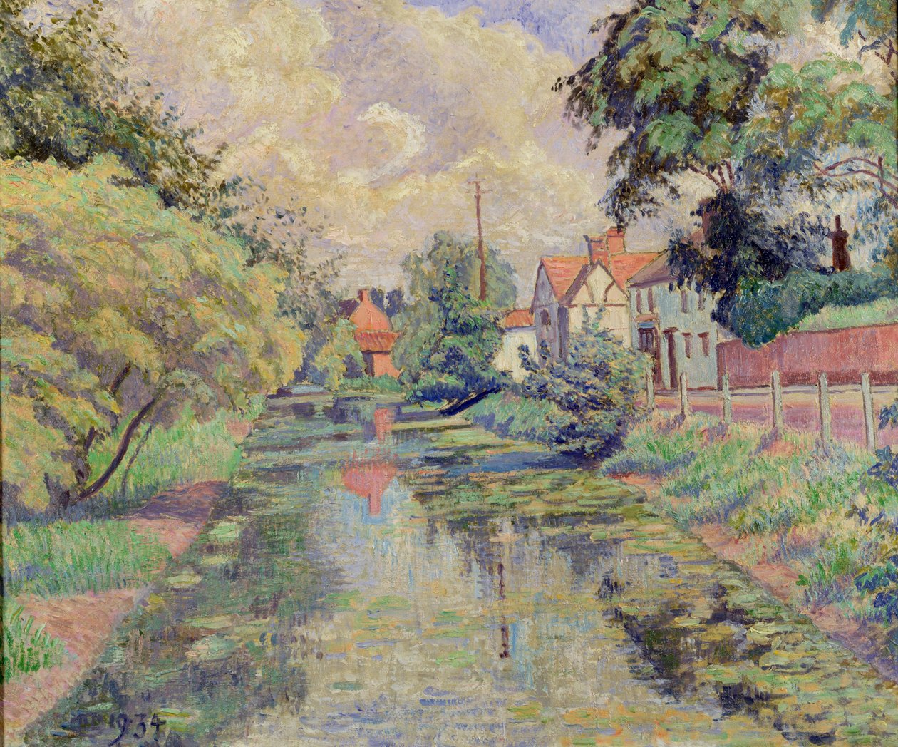 The Millstream, Stratford St. Mary, 1934 od Lucien Pissarro