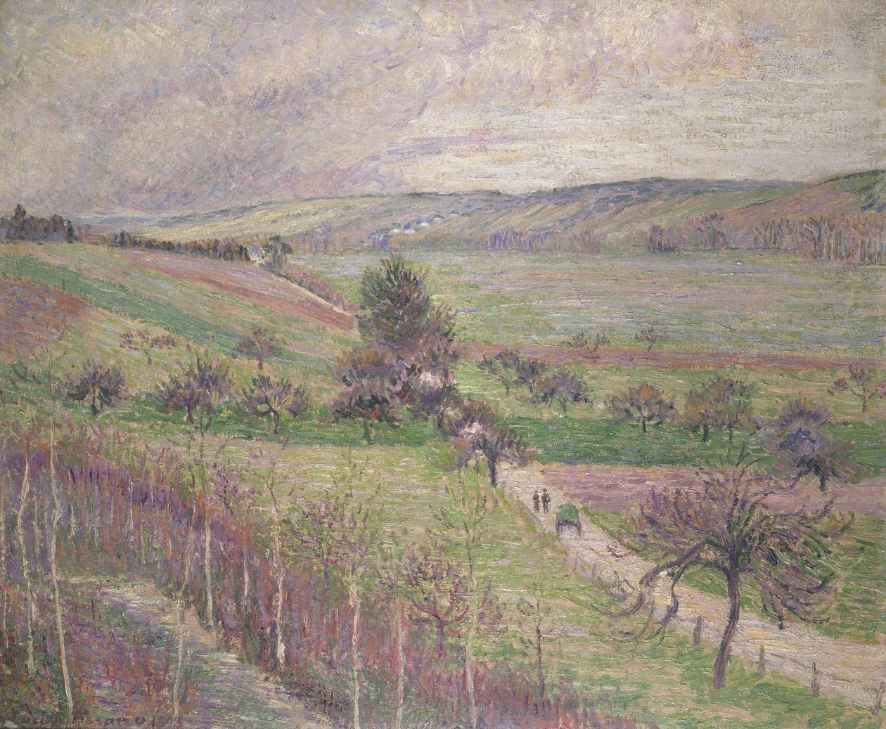 Thierceville Road, brzy na jaře, 1893 od Lucien Pissarro