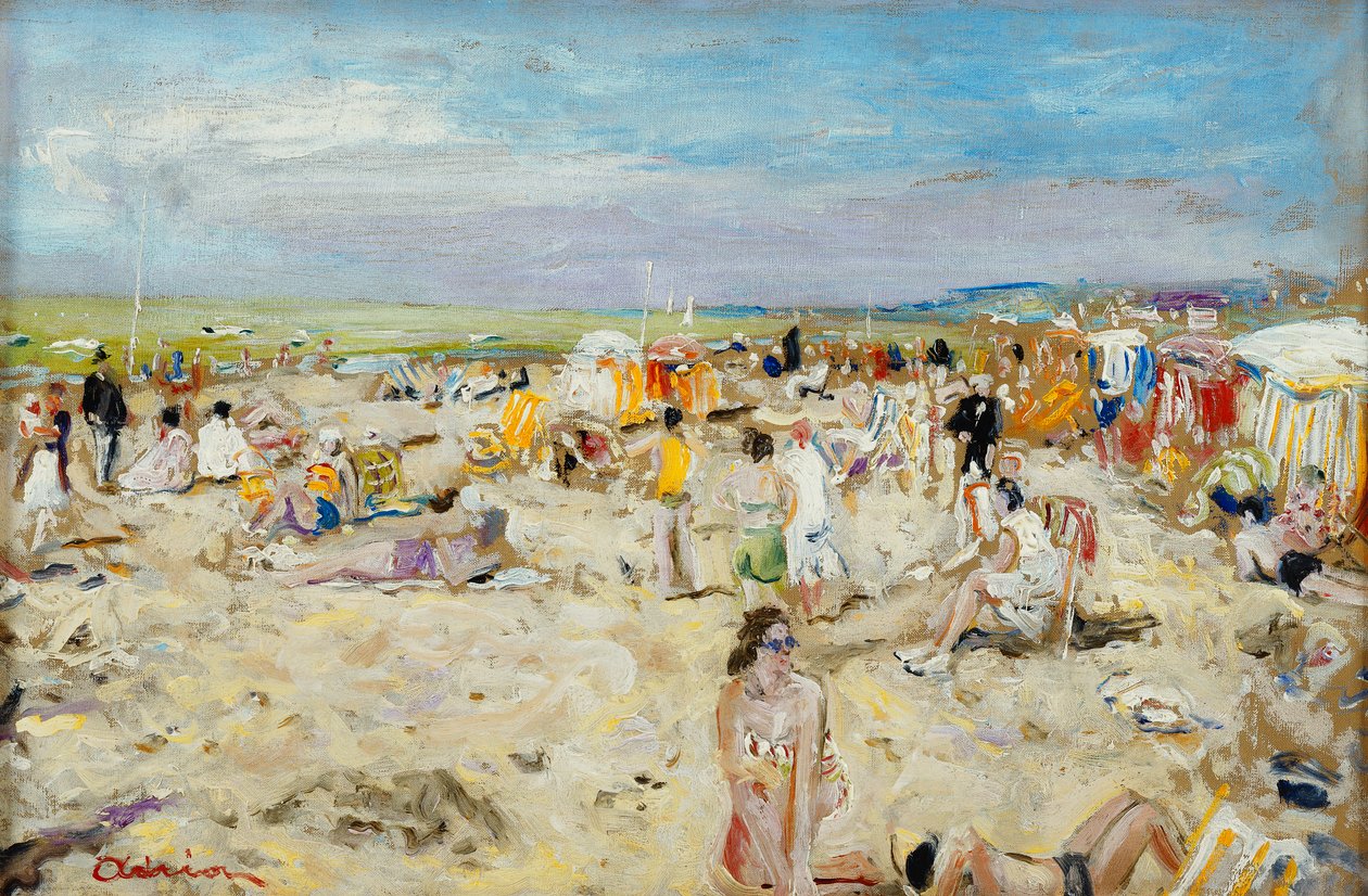 Na pláži; Sur la Plage od Lucien Adrion