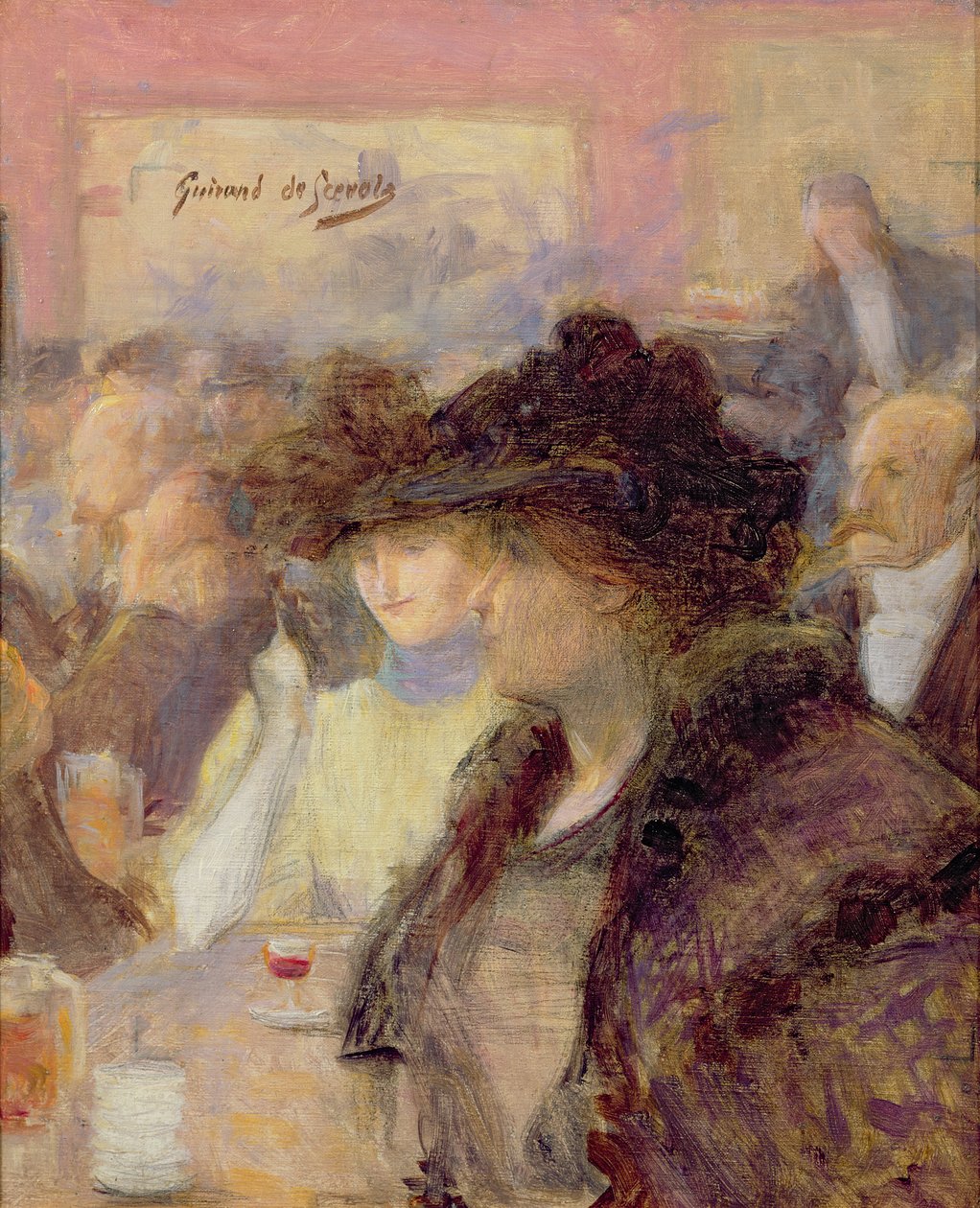Au Cafe (olej na plátně) od Lucien Guirand de Scevola