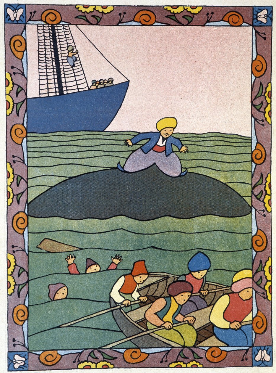Ostrov - velryba námořníka Sindibáda - v "Tisíc a jedna noc" od Luciena Laforge (1889-1952) od Lucien Laforge