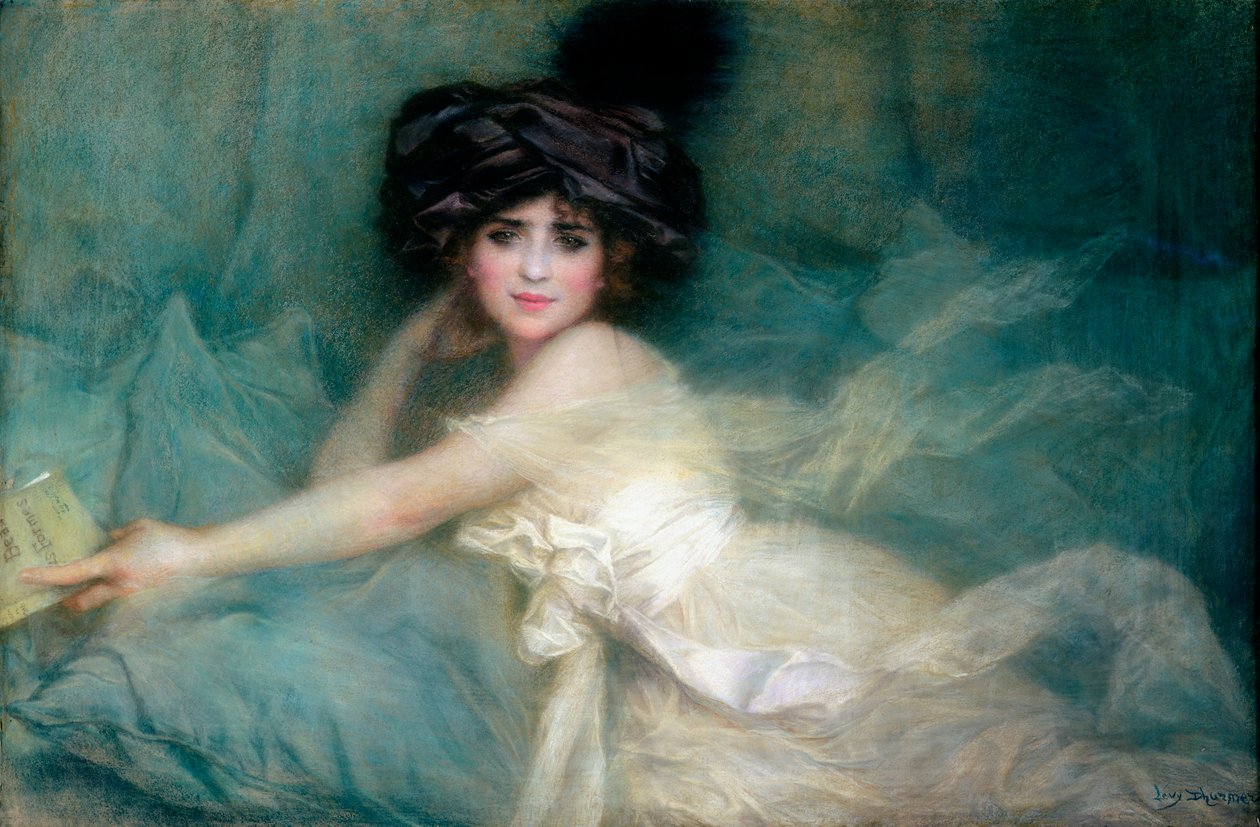 Portrét Mademoiselle Carlier aneb Dáma v turbanu od Lucien Levy Dhurmer