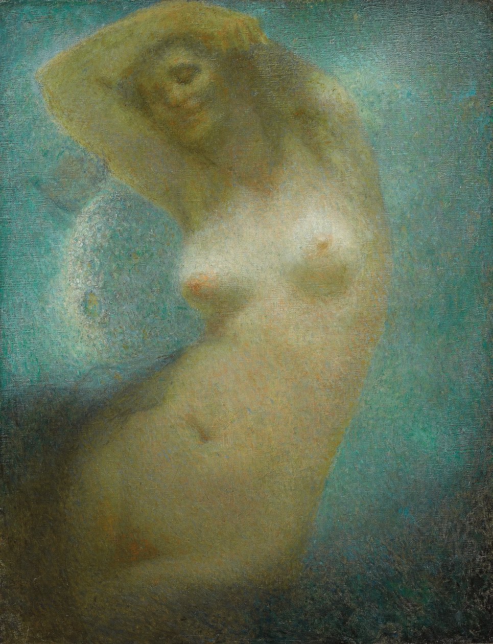 Měsíční sonáta; La Sonate au Clair de Lune, asi 1925 (olej na plátně) od Lucien Levy-Dhurmer