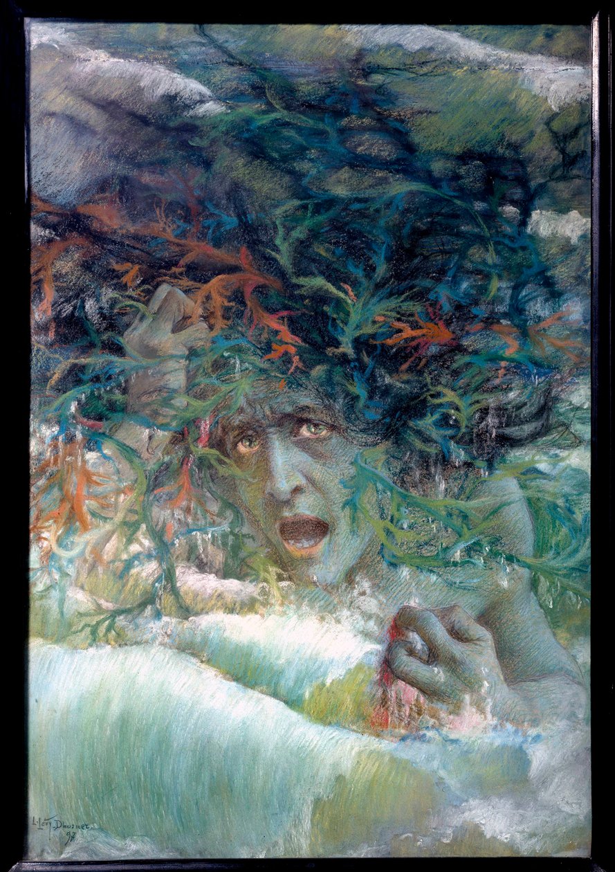 Medúza neboli zuřivá vlna 1897 (pastel a uhel) od Lucien Levy Dhurmer