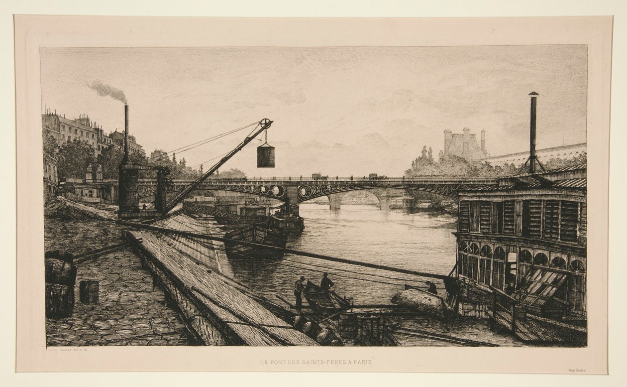 Pont des Saints-Peres v Paříži od Lucien Marcelin Gautier