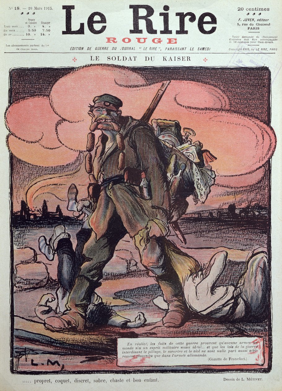 Karikatura německého vojáka, z přední obálky 