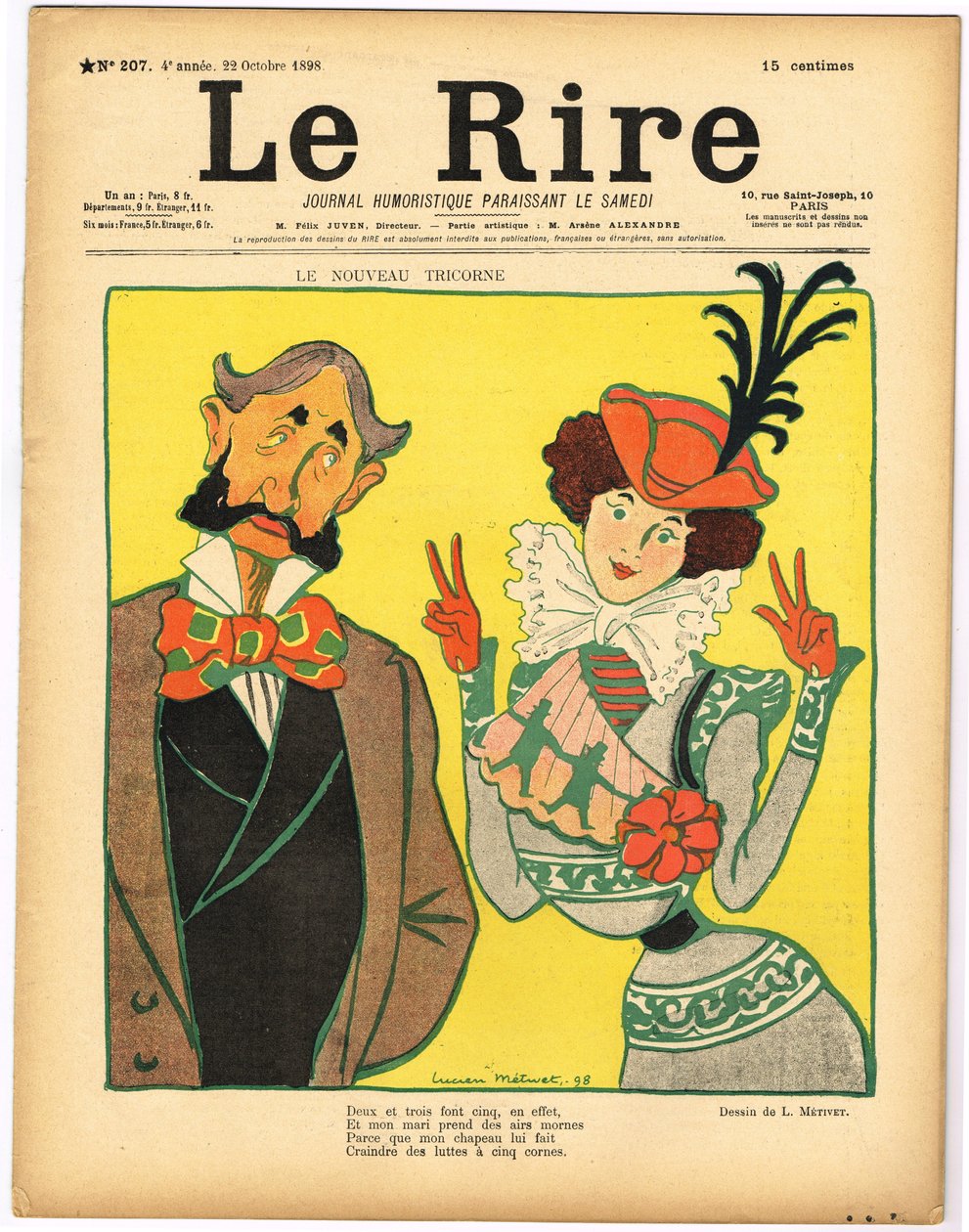 Obálka "Le Rire", satirický v barvách od Lucien Metivet